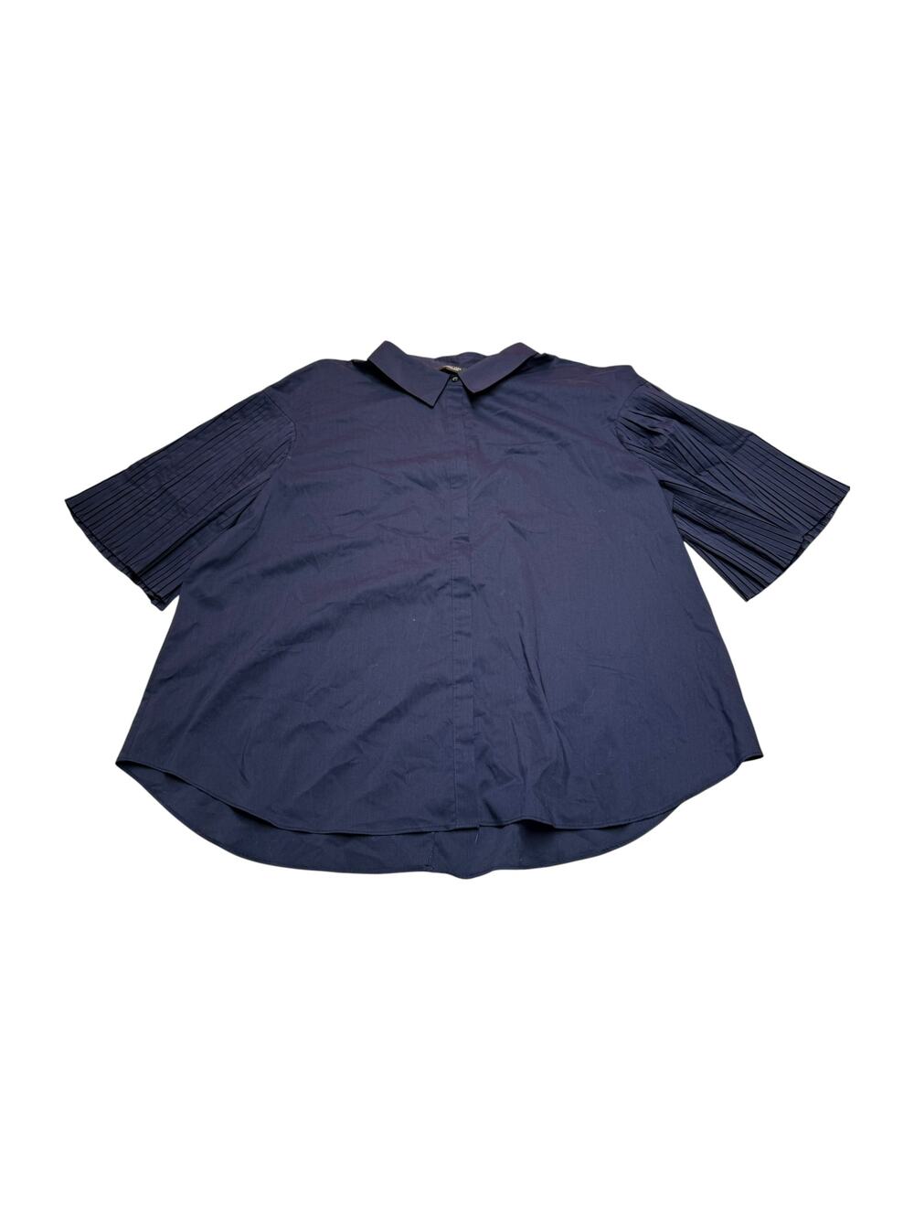 Simply Vera Vera Wang Navy Pleated Sleeve Blouse XXL